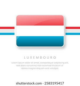 National Luxembourg Flag.Vector Luxembourg Button Flag. Realistic National Flag Design and Vector Template.