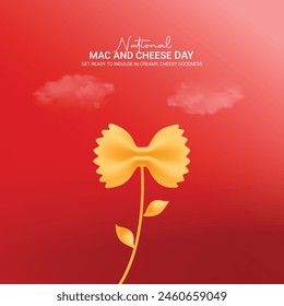 national mac and cheese day creative ads design. national mac and cheese day, July 14, vector, 3d illustration