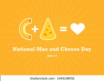 National Mac and Cheese Day vector. Love pasta vector. Macaroni and Cheese vector. Pasta with cheese icon. National Mac and Cheese Day Poster, July 14. Important day