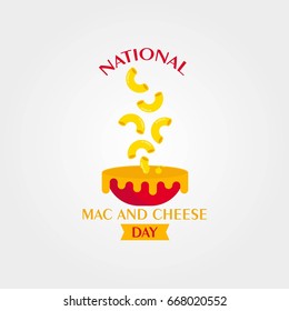 National Macaroni and Cheese Day Vector Illustration. Suitable for poster, banner, campaign, and greeting card
