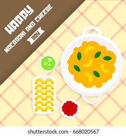 National Macaroni and Cheese Day Vector Illustration. Suitable for poster, banner, campaign, and greeting card
