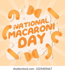 national macaroni day design template for celebration. flat macaroni vector design. macaroni vector images. 