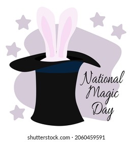 National Magic Day, idea for a poster, banner, flyer or postcard vector illustration
