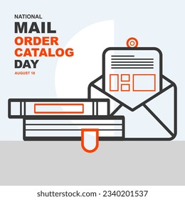 National Mail Order Catalog Day am 18. August, Vektorgrafik-Design-Symbol und Symbol einzeln auf abstraktem Hintergrund. Geeignet für jedes Design.