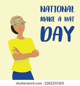 national make a hat day. Design suitable for greeting card poster and banner