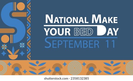 National Make your Bed Day vector banner design. Feliz Día Nacional Haz tu cama moderna mínima ilustración de afiche gráfico.