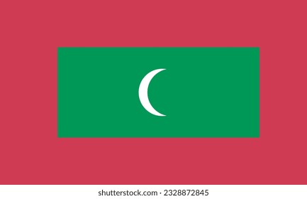 National Maldives flag, official colors, and proportions. Vector illustration. EPS 10 Vector. 