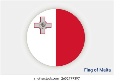National Malta flag. High detailed flag of Malta. Europe. 3D illustration.