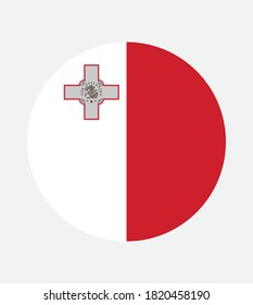 National Malta flag, official colors and proportion correctly. National  Malta flag. Vector illustration. EPS10. Malta flag vector icon, simple, flat design for web or mobile app.