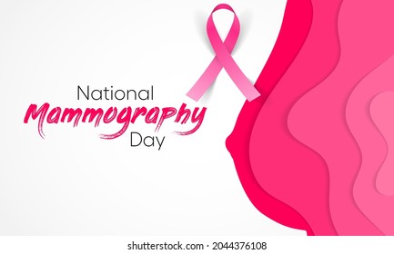 National Mammography day is observed every year in October, it is the process of using low-energy X-rays to examine the human breast for diagnosis and screening. Vector illustration