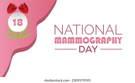 National Mammography Day is observed every year on October. Medical Healthcare Awareness concept. background, placard, banner template Vector illustration design.