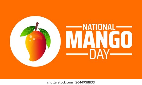Plano de fundo nacional do Dia da Manga, banner ou modelo de cartaz. observado todos os anos em julho. Conceito de férias. Use para qualquer modelo, cartão, cartaz, cartaz, modelo.