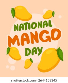 National Mango Day banner background, can use for greeting card, poster, template