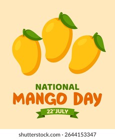 National Mango Day banner background, can use for greeting card, poster, template