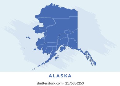 National map of Alaska, Alaska map vector, illustration vector of Alaska Map.