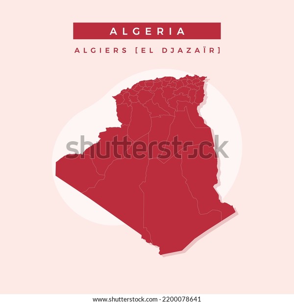 National Map Algeria Algeria Map Vector Stock Vector Royalty Free   National Map Algeria Vector Illustration 600w 2200078641 