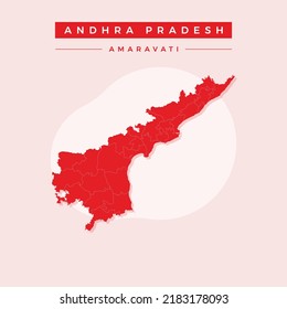 National map of Andhra Pradesh, Andhra Pradesh map vector, illustration vector of Andhra Pradesh Map.