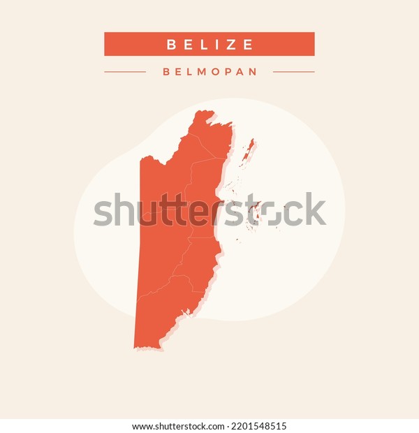 National Map Belize Belize Map Vector Stock Vector (Royalty Free ...