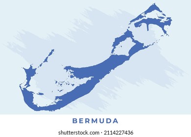 Mapa nacional de las Bermudas, vector del mapa de las Bermudas, vector de ilustración del Mapa de las Bermudas.