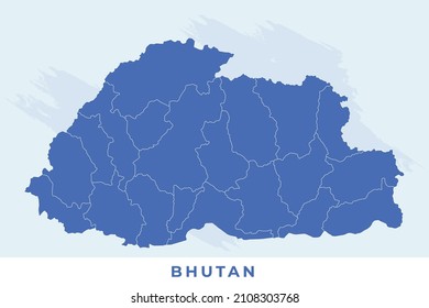 National map of Bhutan, Bhutan map vector, illustration vector of Bhutan Map.