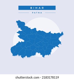 National map of Bihar, Bihar map vector, illustration vector of Bihar Map.
