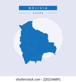 National map of Bolivia, Bolivia map vector, illustration vector of Bolivia Map.