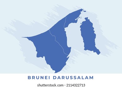 Mapa nacional de Brunei Darussalam, mapa vector de Brunei Darussalam, vector de ilustración del mapa de Brunei Darussalam.