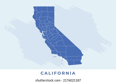 National map of California, California map vector, illustration vector of California Map.