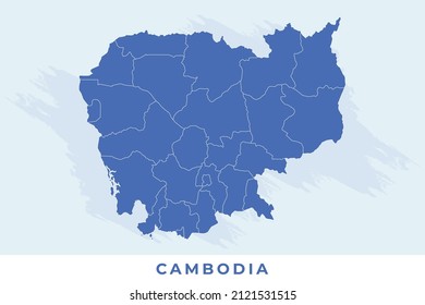 National map of Cambodia, Cambodia map vector, illustration vector of Cambodia Map.