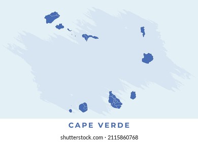 National map of Cape Verde, Cape Verde map vector, illustration vector of Cape Verde Map.