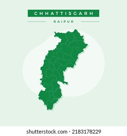 National map of Chhattisgarh, Chhattisgarh map vector, illustration vector of Chhattisgarh Map.