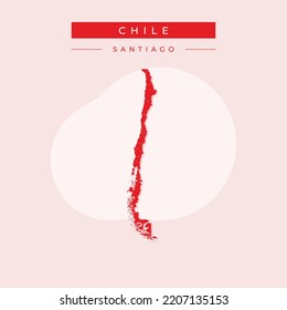 National map of Chile, Chile map vector, illustration vector of Chile Map.