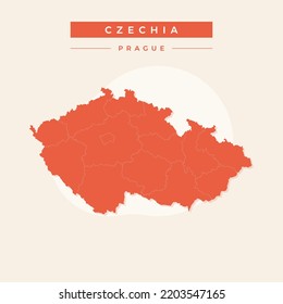 National map of Czechia, Czechia map vector, illustration vector of Czechia Map.