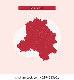 National map of Delhi, Delhi map vector, illustration vector of Delhi Map.