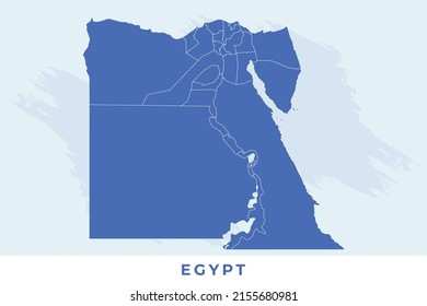 Mapa nacional de Egipto, Mapa vectorial de Egipto, Mapa ilustrativo de Egipto.