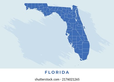 National map of Florida, Florida map vector, illustration vector of Florida Map.