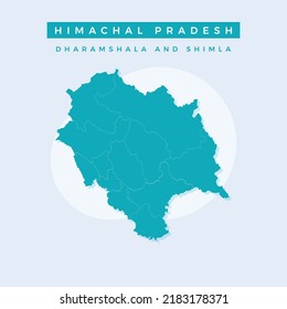 National map of Himachal Pradesh, Himachal Pradesh map vector, illustration vector of Himachal Pradesh Map.