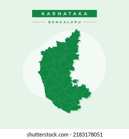 National map of Karnataka, Karnataka map vector, illustration vector of Karnataka Map.