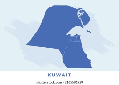 National map of Kuwait, Kuwait map vector, illustration vector of Kuwait Map.