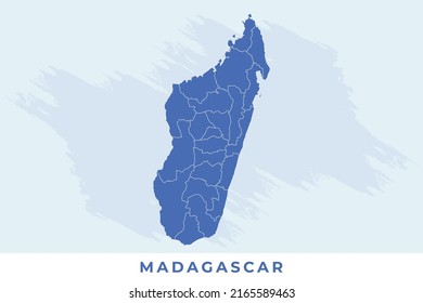 Mapa nacional de Madagascar, Mapa vector de Madagascar, ilustración del Mapa de Madagascar.