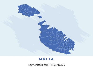 National map of Malta, illustration vector of Malta Map.