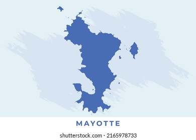 National map of Mayotte, Mayotte map vector, illustration vector of Mayotte Map.