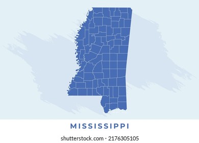 National Map Mississippi Mississippi Map Vector Stock Vector (Royalty ...