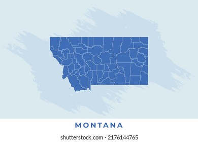 National map of Montana, Montana map vector, illustration vector of Montana Map.
