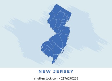 Nationalplan von New Jersey, New Jersey-Karte, Vektorgrafik, Vektorgrafik von New Jersey Karte.