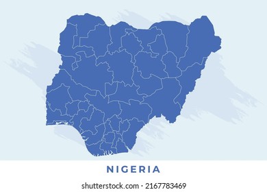 National map of Nigeria, Nigeria map vector, illustration vector of Nigeria Map.