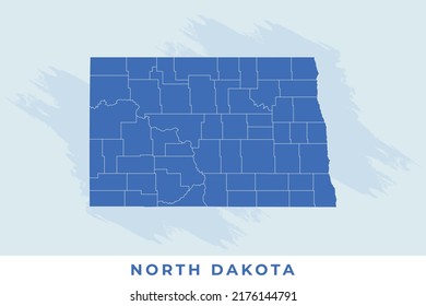 National map of North Dakota, North Dakota map vector, illustration vector of North Dakota Map.