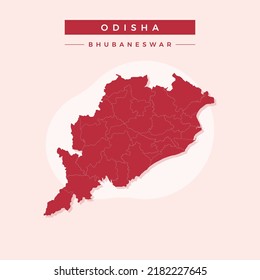 National map of Odisha, Odisha map vector, illustration vector of Odisha Map.