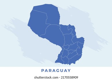 National map of Paraguay, Paraguay map vector, illustration vector of Paraguay Map.