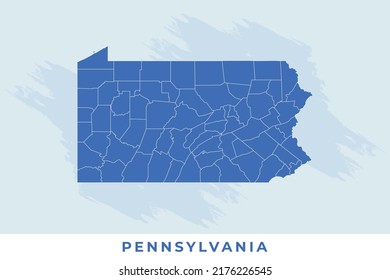 National map of Pennsylvania, Pennsylvania map vector, illustration vector of Pennsylvania Map.